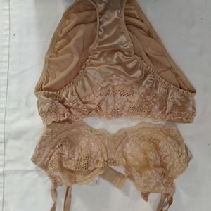 Sexy lace and satin bra and panty set